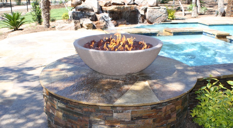 Fire Wok in Contemporary pool